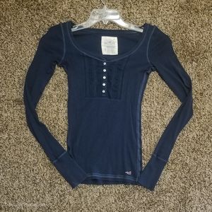 Hollister Navy Long Sleeve Shirt